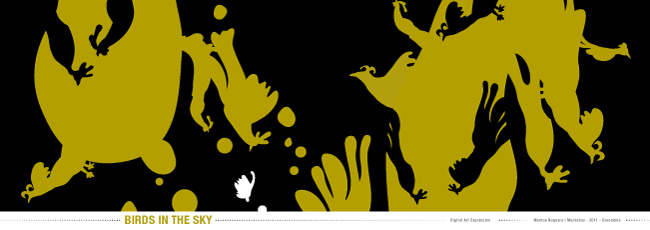 BIrds in the sky, illustrated by Montse Noguera